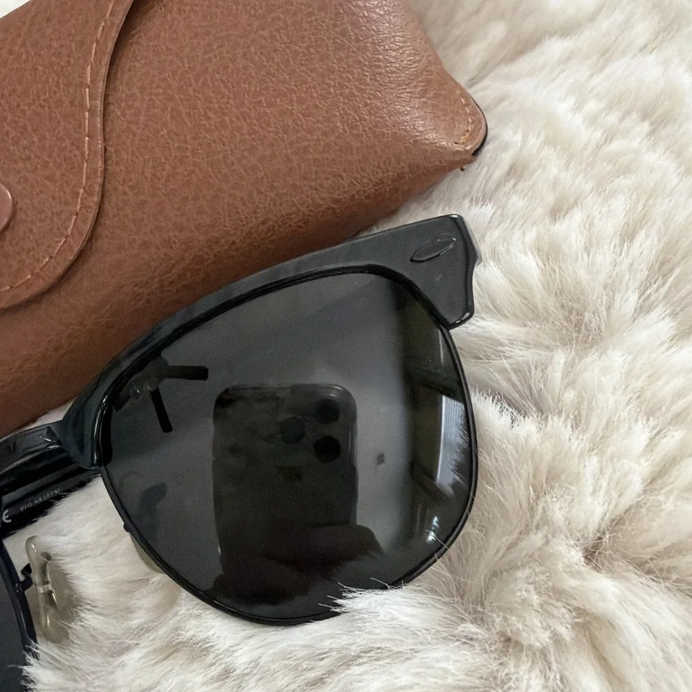 Ray-Ban Clubmaster RB3016 Marble Black Polarized Sunglasses 51mm w/ Case 1305/48